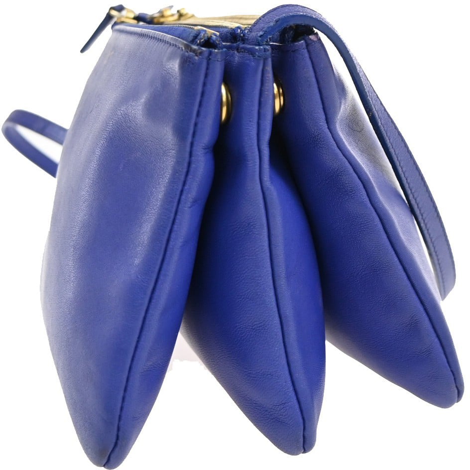 Celine Trio Crossbody Bag Leather Small Blauw