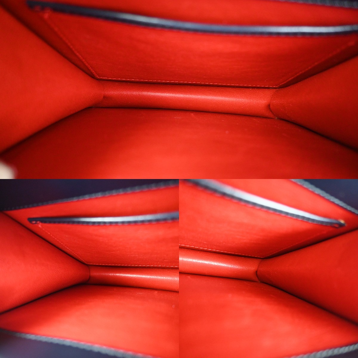 Celine Celine Gancini Handbag Leather Navy