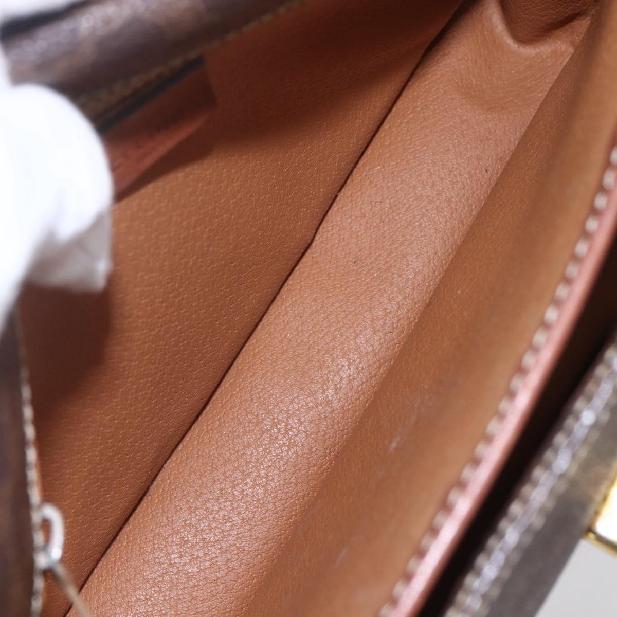 Celine Celine Flap Shoulder Bag Canvas Bruin