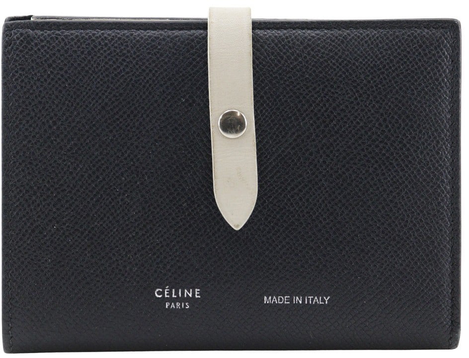 Celine Celine Multifunction Strap Wallet Leather Medium Zwart
