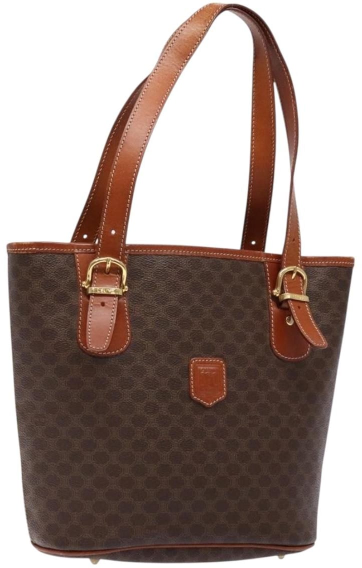 Celine Celine Vintage Macadam Shopper Tote Coated Canvas Small Bruin