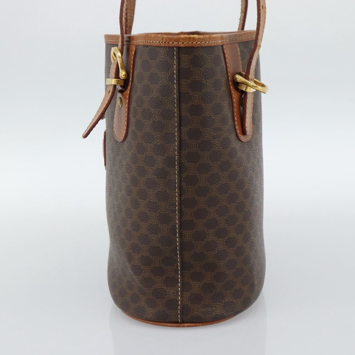 Celine Vintage Macadam Tote bag Canvas and Leather Bruin