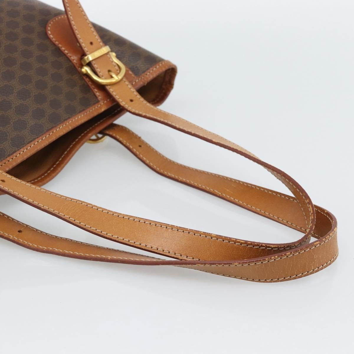 Celine Vintage Macadam Tote bag Canvas and Leather Bruin