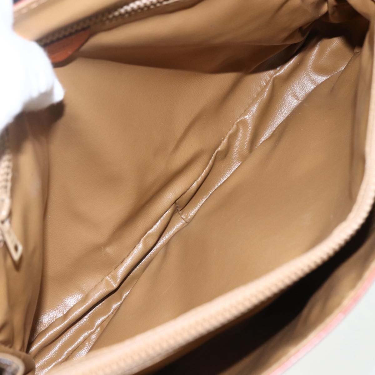 Celine Vintage Macadam Canvas and Leather Bruin