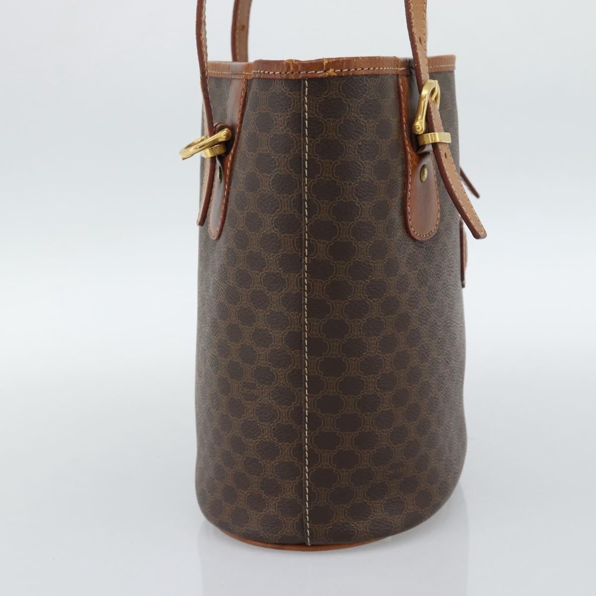 Celine Vintage Macadam Tote bag Canvas and Leather Bruin