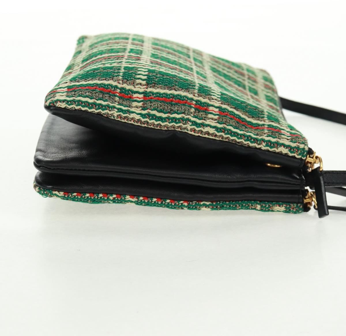 Celine Celine Trio Crossbody Bag Tweed Large Groen