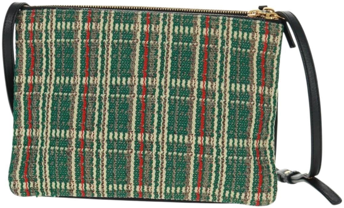 Celine Celine Trio Crossbody Bag Tweed Large Groen
