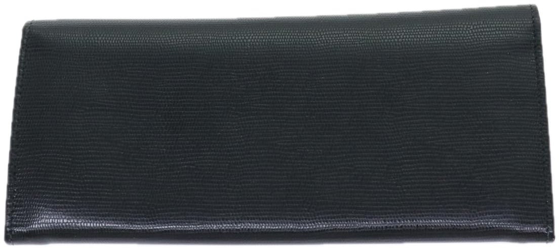 Celine Celine Circle Logo Compact Wallet Leather Zwart