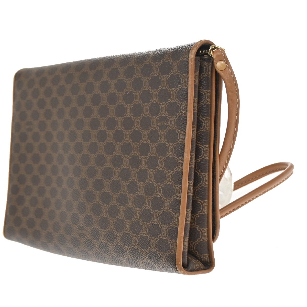 Celine Celine Macadam Shoulder Bag PVC Leather Bruin