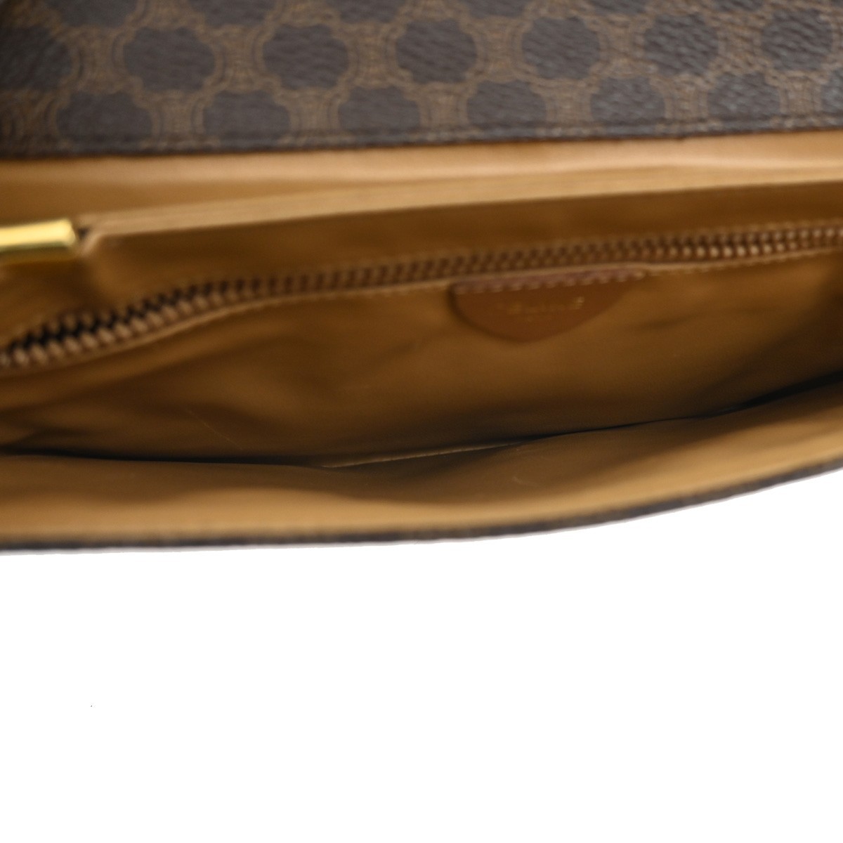 Celine Celine Macadam Shoulder Bag PVC Leather Bruin