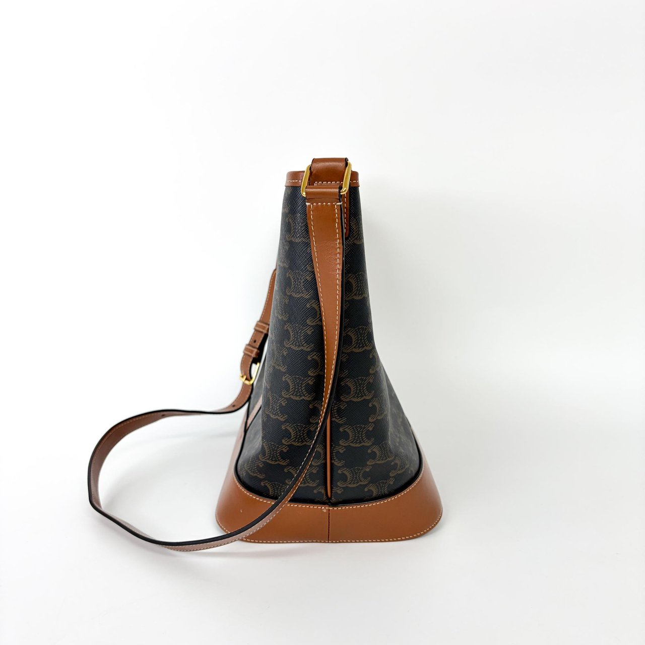 Celine Bucket Bag Triomphe Coated Canvas Medium Divers