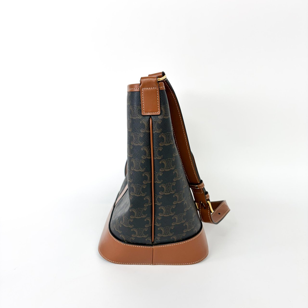 Celine Bucket Bag Triomphe Coated Canvas Medium Divers