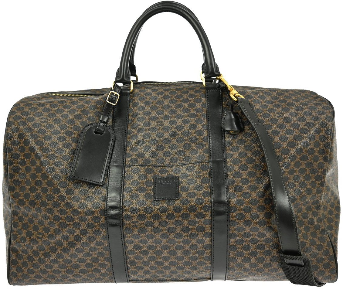 Celine Celine Vintage Duffle Bag Macadam Coated Canvas Large Bruin