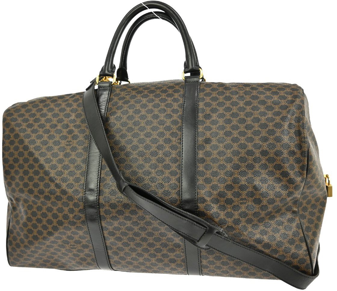 Celine Celine Vintage Duffle Bag Macadam Coated Canvas Large Bruin