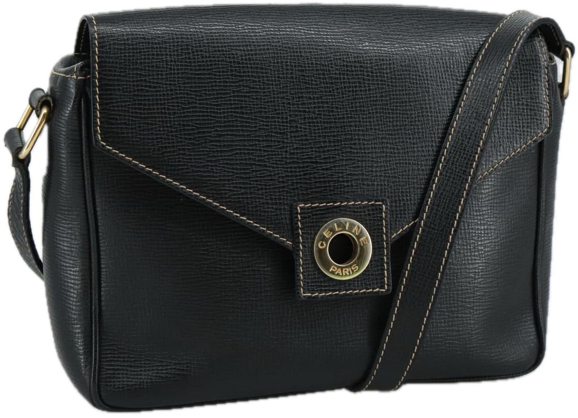 Celine Celine Circle logo Leather Zwart