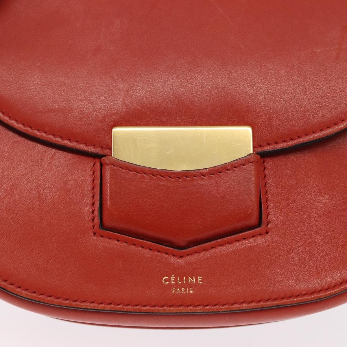 Celine Celine Trotteur Crossbody Bag Calfskin Small Oranje