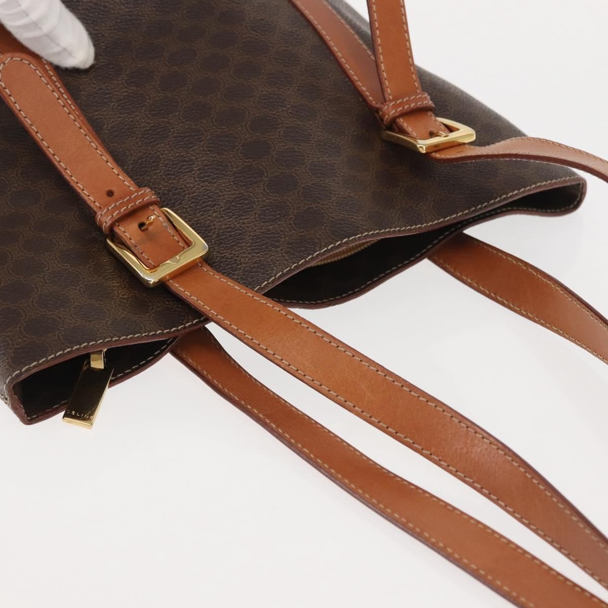 Celine Celine Bucket Bag Triomphe Coated Canvas Small Bruin