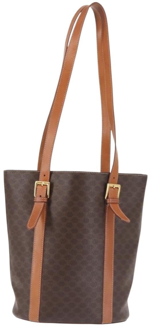 Celine Celine Bucket Bag Triomphe Coated Canvas Small Bruin