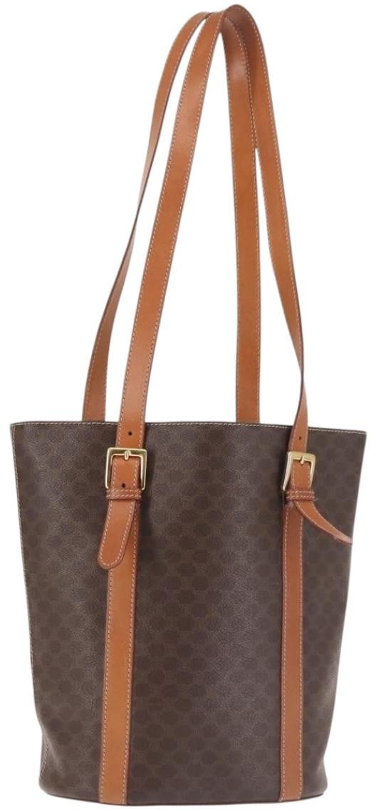 Celine Celine Bucket Bag Triomphe Coated Canvas Small Bruin