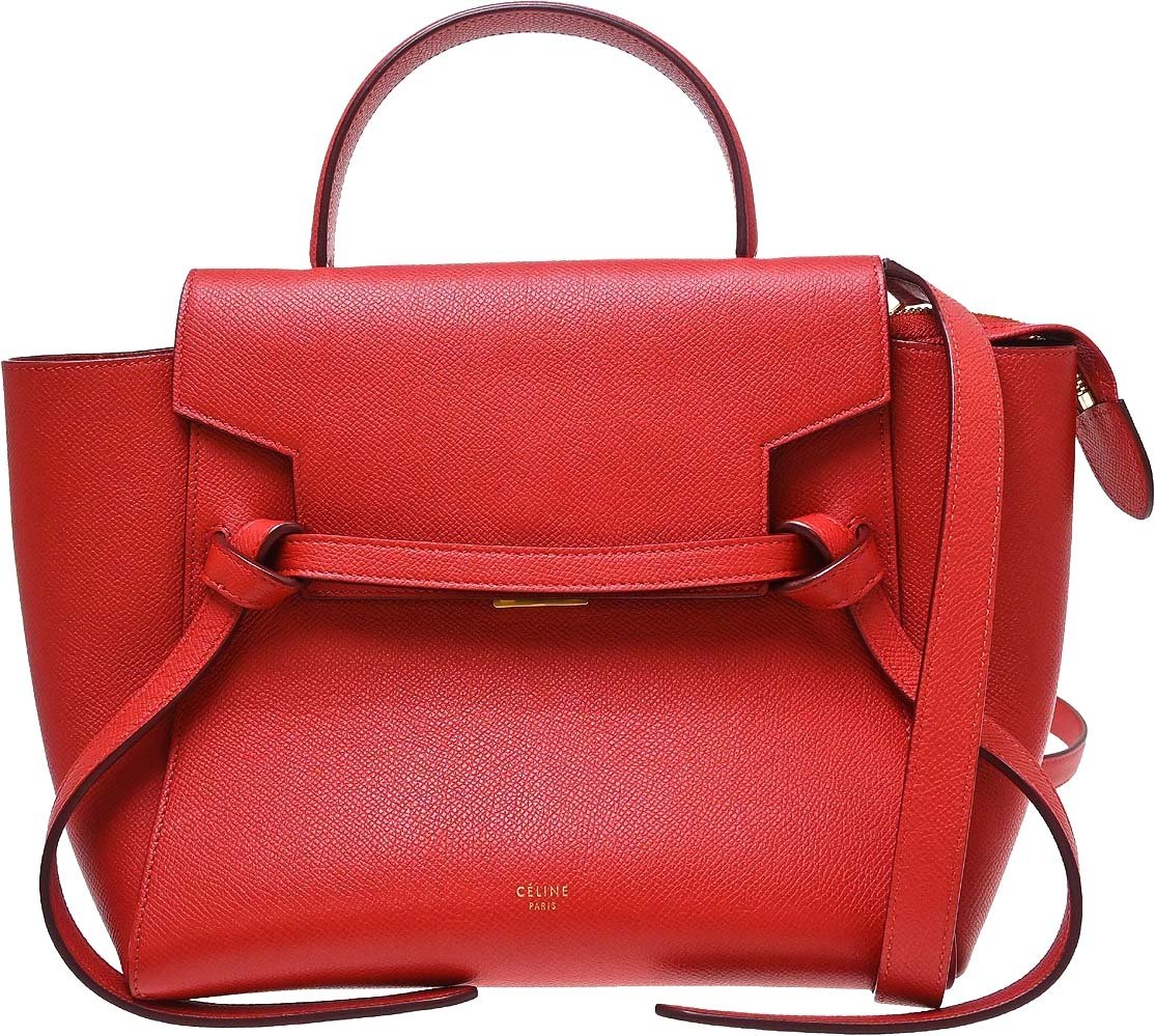 Celine Belt Calfskin Medium Rood