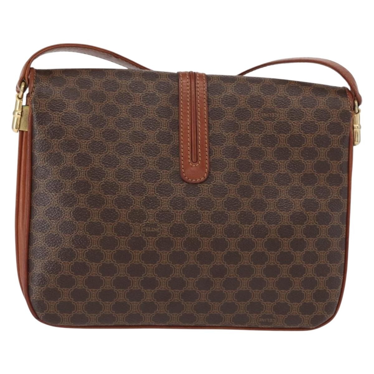 Celine Celine Vintage Shoulder Bag Canvas Bruin