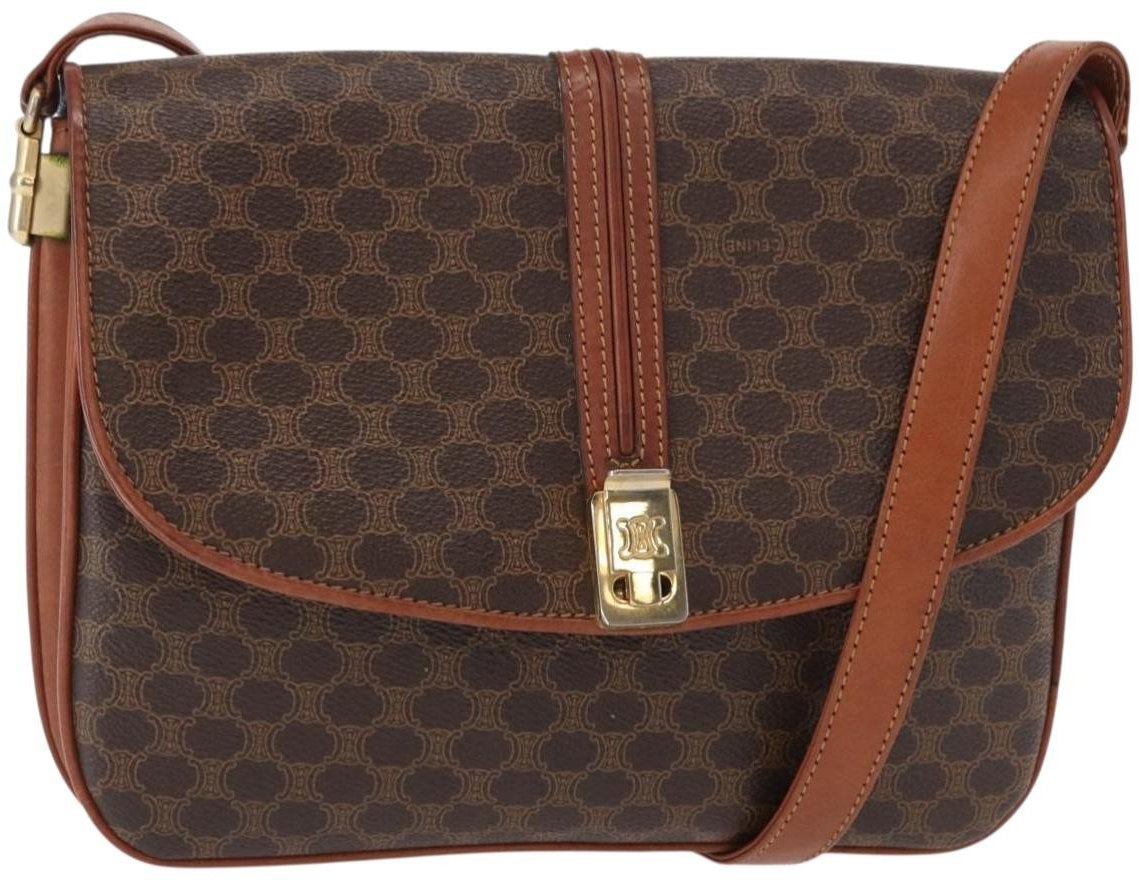 Celine Celine Vintage Shoulder Bag Canvas Bruin