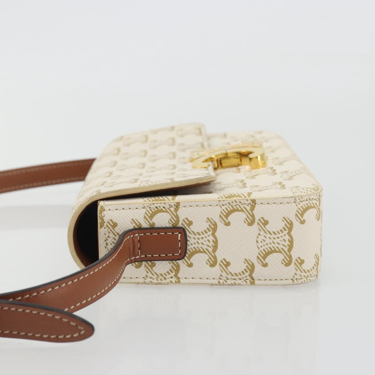 Celine Triomphe Strap Bag monogram canvas Wit