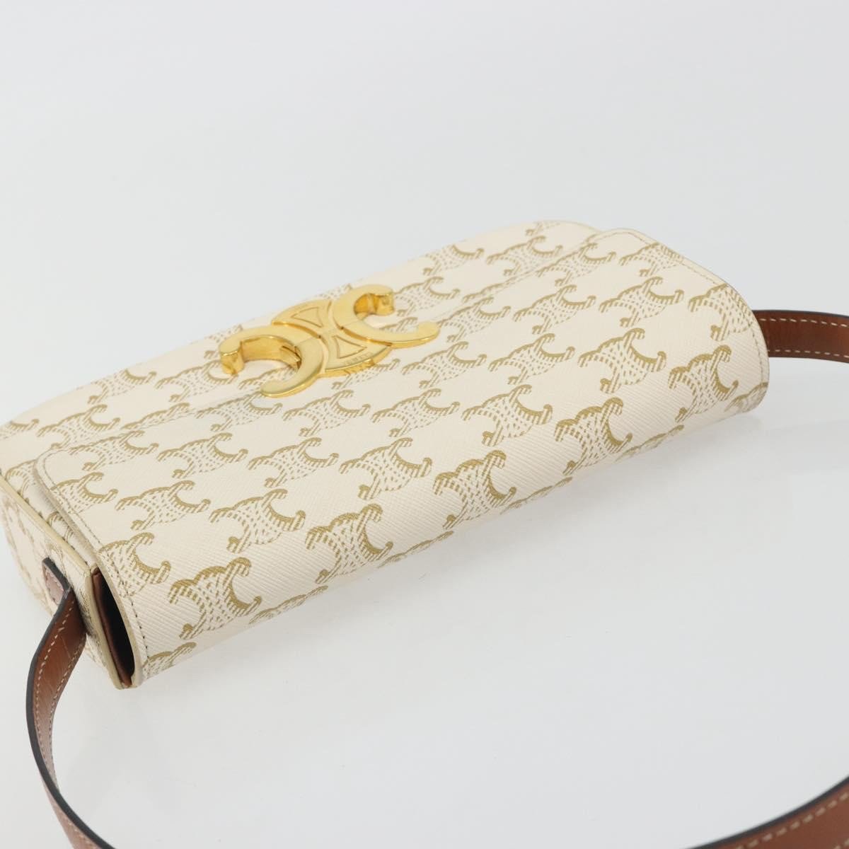 Celine Triomphe Strap Bag monogram canvas Wit