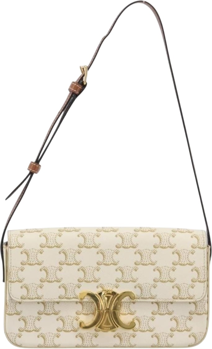 Celine Triomphe Strap Bag monogram canvas Wit