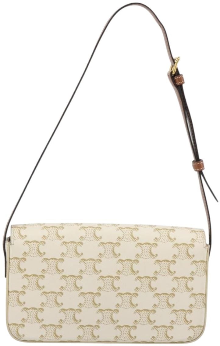 Celine Triomphe Strap Bag monogram canvas Wit