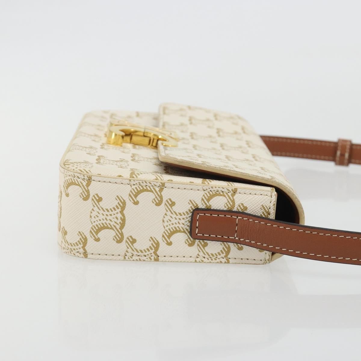 Celine Triomphe Strap Bag monogram canvas Wit