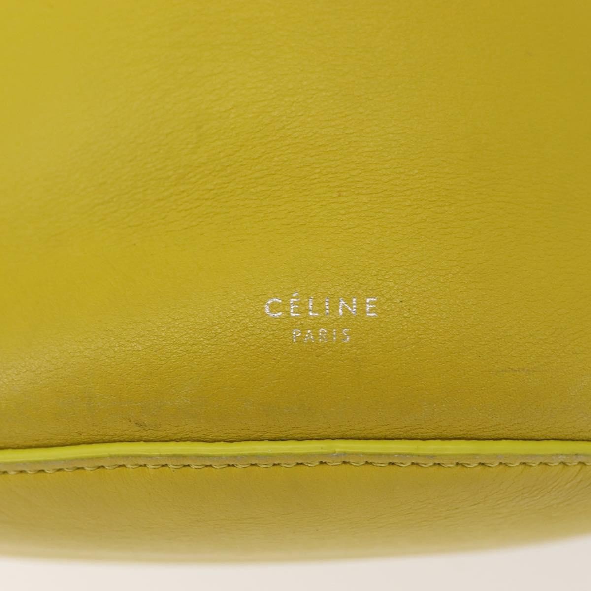Celine Celine Long Strap Big Bag Bucket Leather Geel