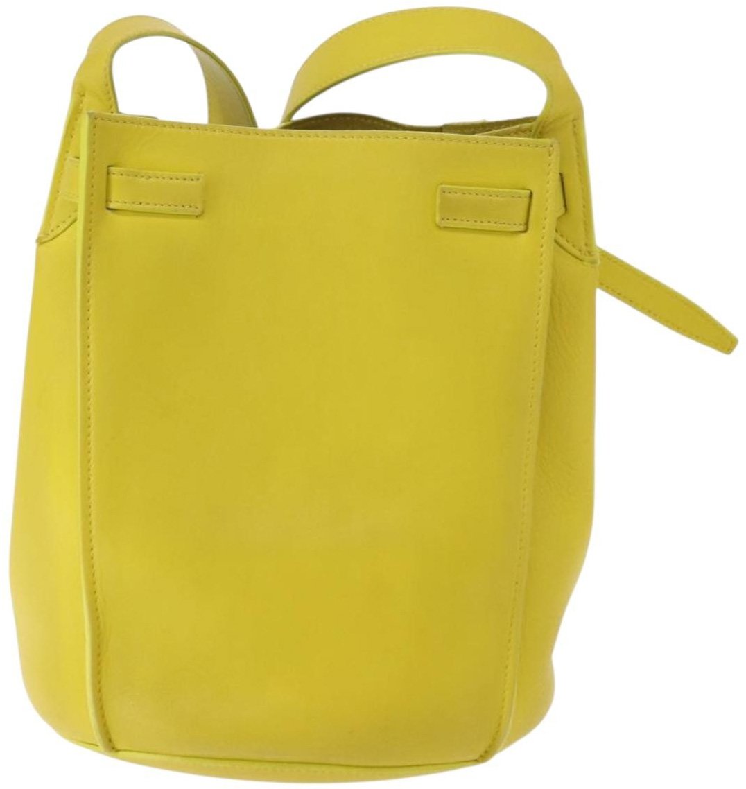 Celine Celine Long Strap Big Bag Bucket Leather Geel
