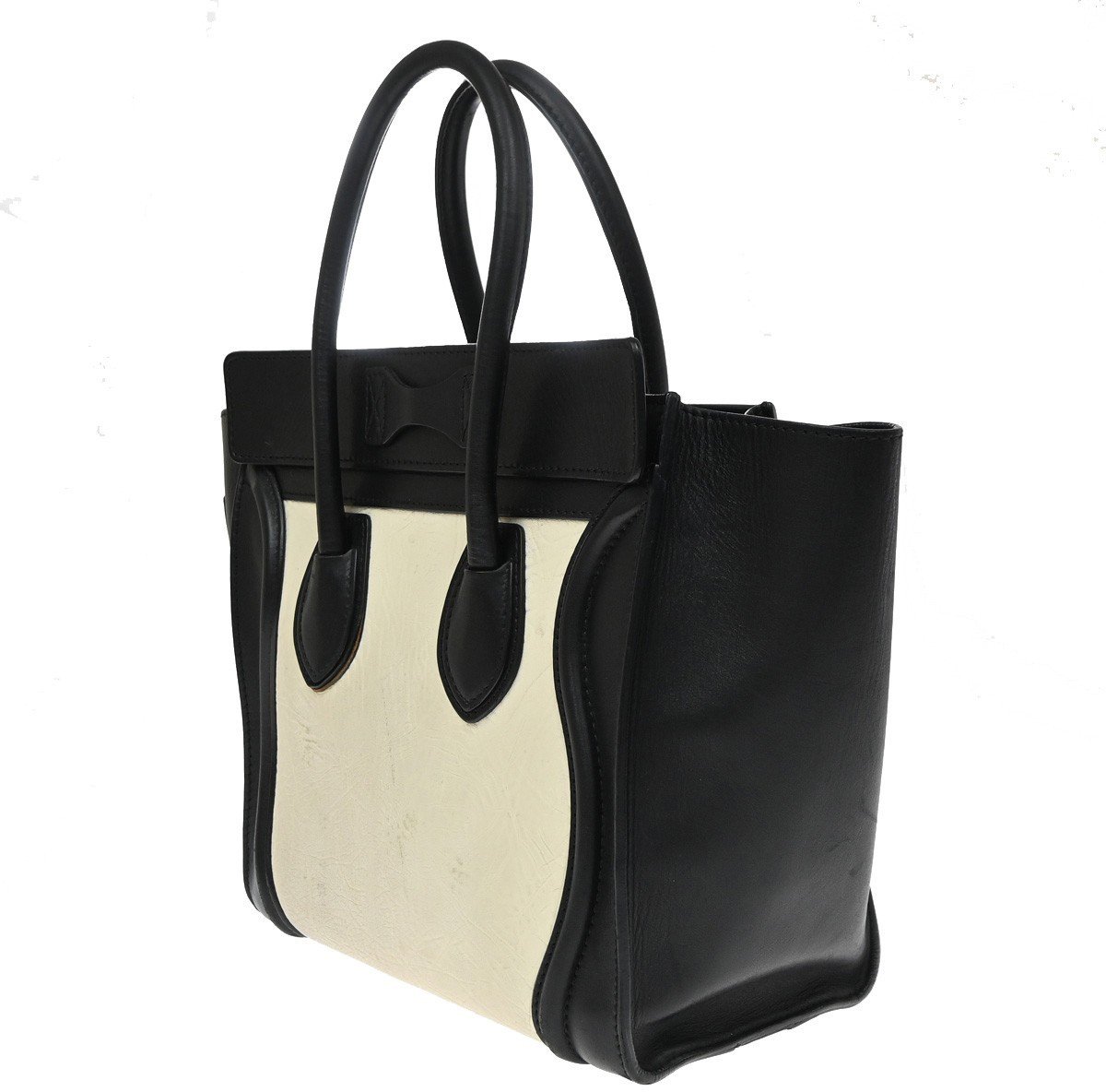 Celine Bicolor Luggage Leather Micro Zwart