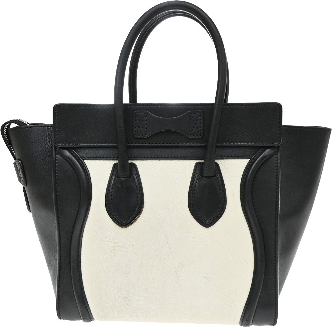 Celine Bicolor Luggage Leather Micro Zwart