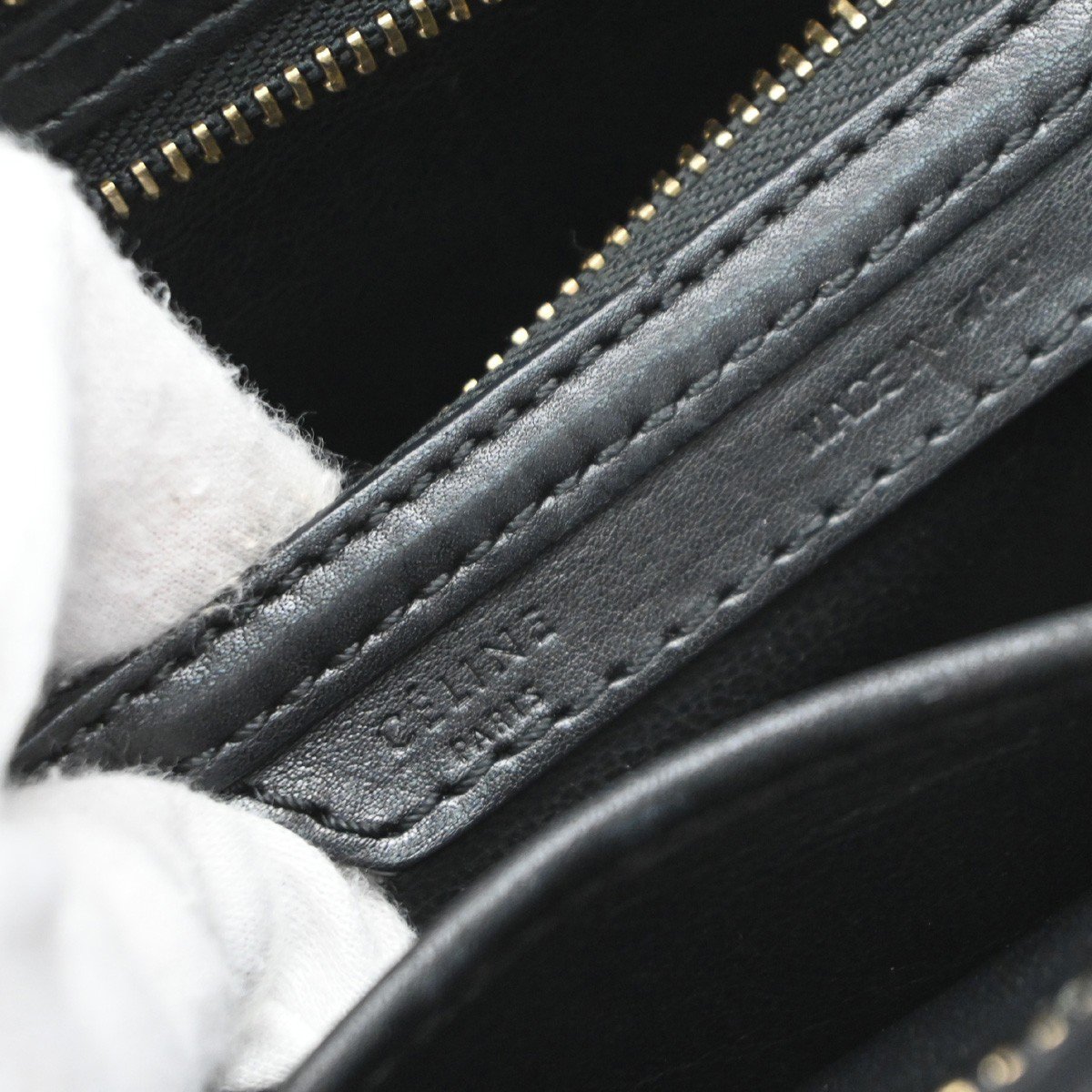 Celine Bicolor Luggage Leather Micro Zwart