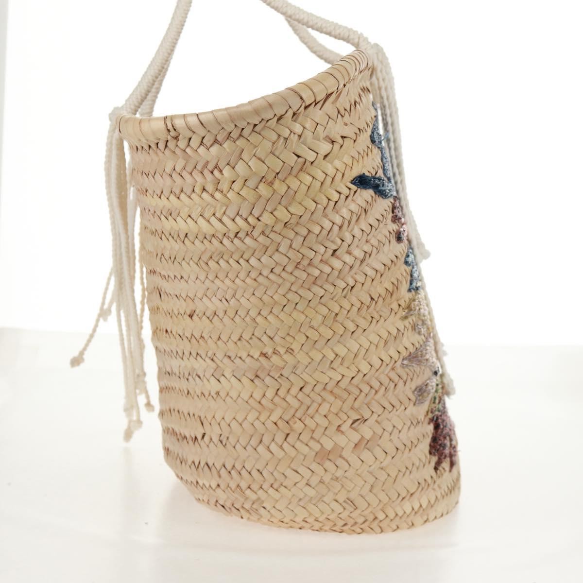 Celine Celine Classic Panier Basket Tote Embroidered Raffia Large Beige