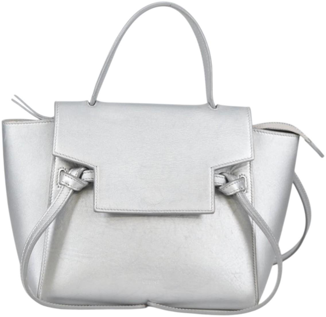 Celine Celine Belt Bag Textured Leather Mini Zilver