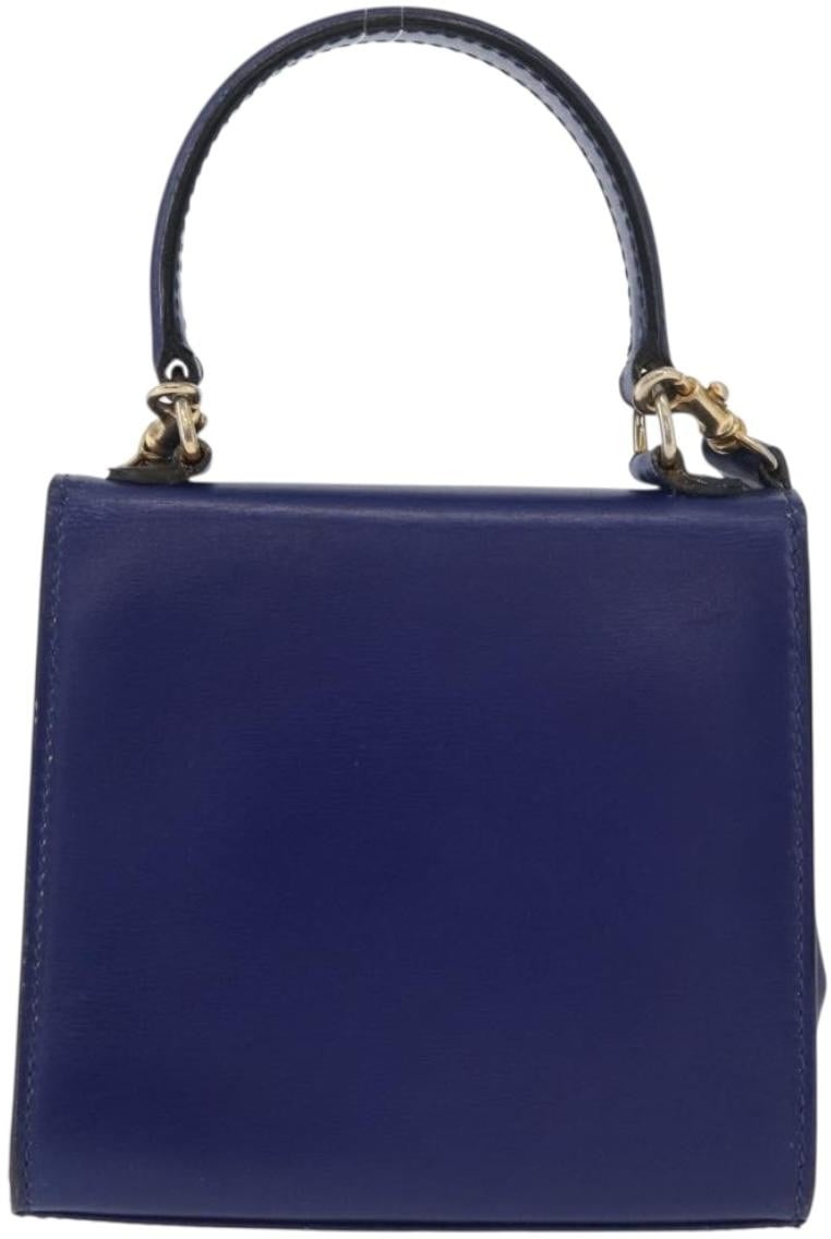 Celine Celine Vintage Logo Top Handle Bag Leather Medium Blauw