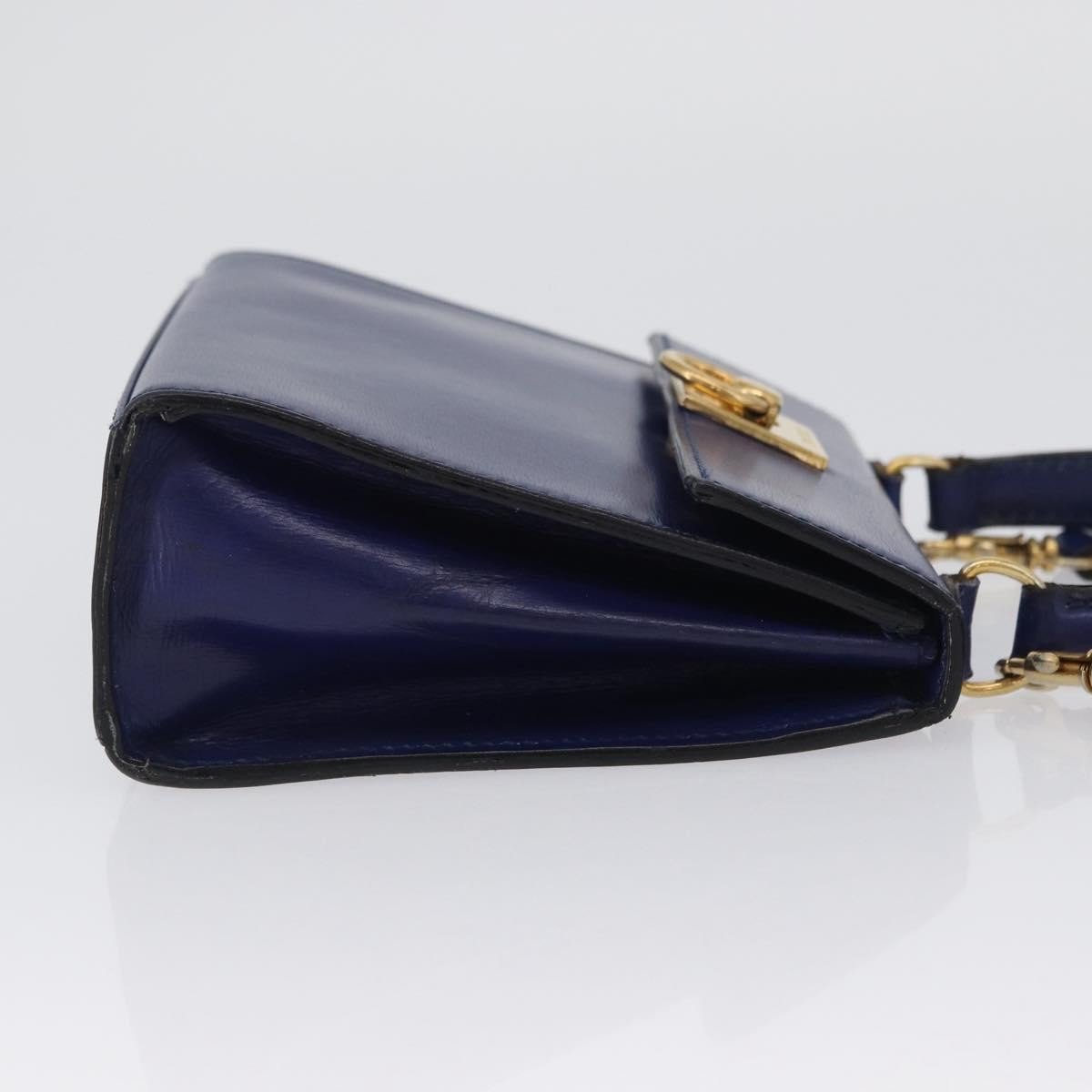 Celine Celine Vintage Logo Top Handle Bag Leather Medium Blauw