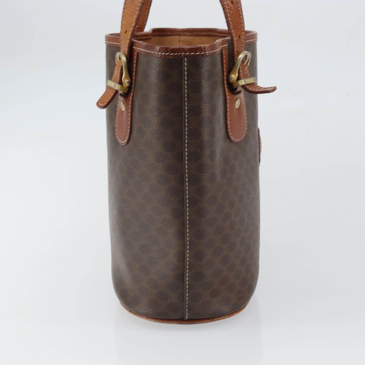 Celine Vintage Macadam Shopper Tote Coated Canvas Medium Bruin
