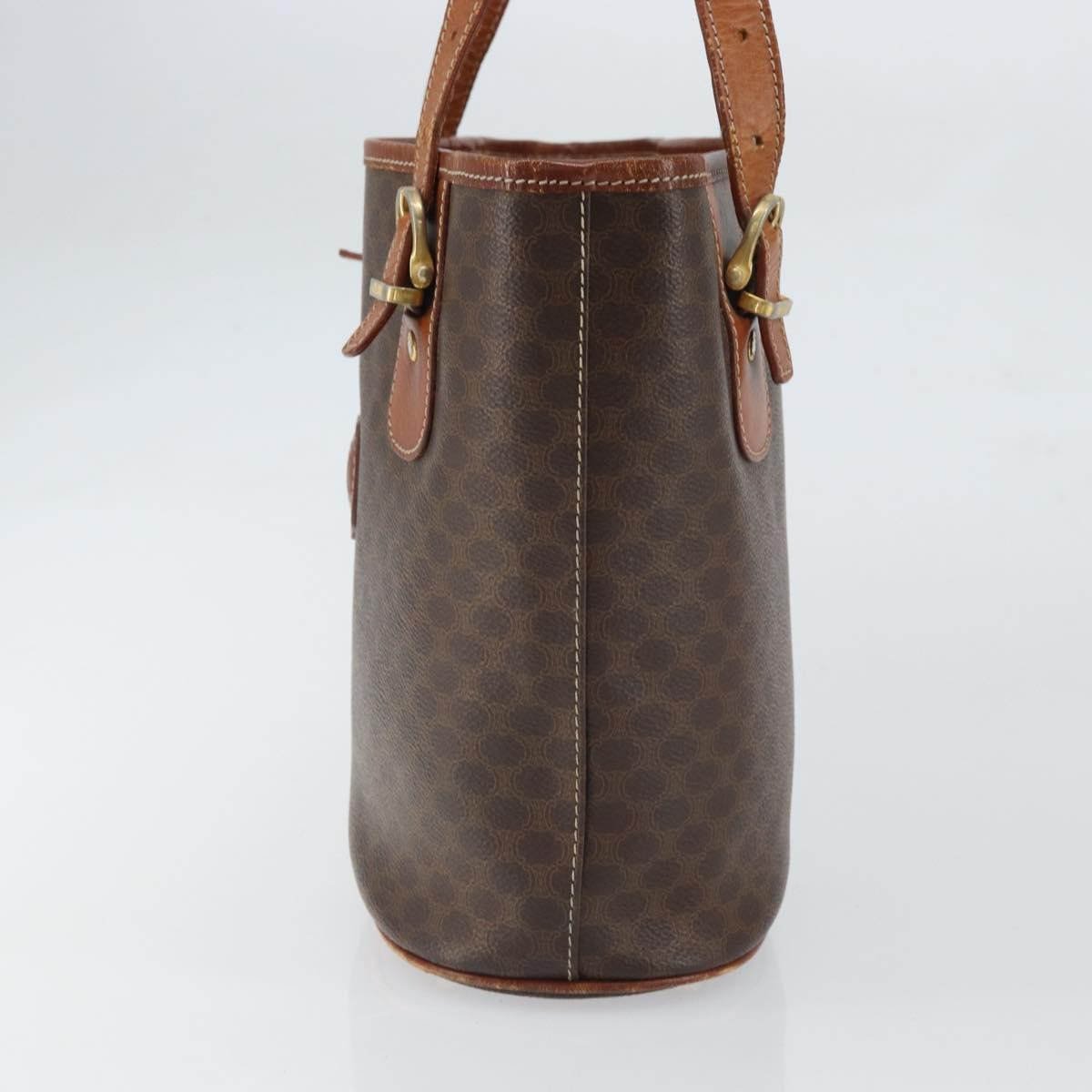 Celine Vintage Macadam Shopper Tote Coated Canvas Medium Bruin
