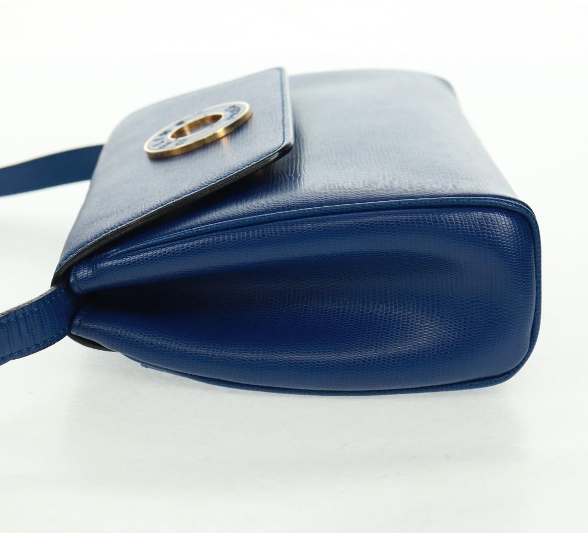 Celine Celine Vintage Circle Logo Crossbody Bag Leather Small Blauw