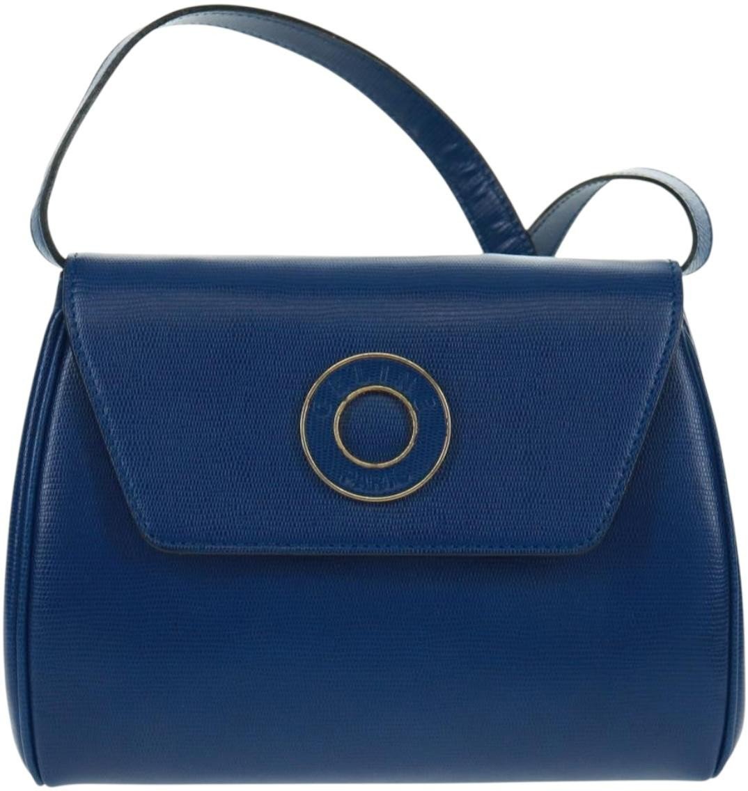 Celine Celine Vintage Circle Logo Crossbody Bag Leather Small Blauw