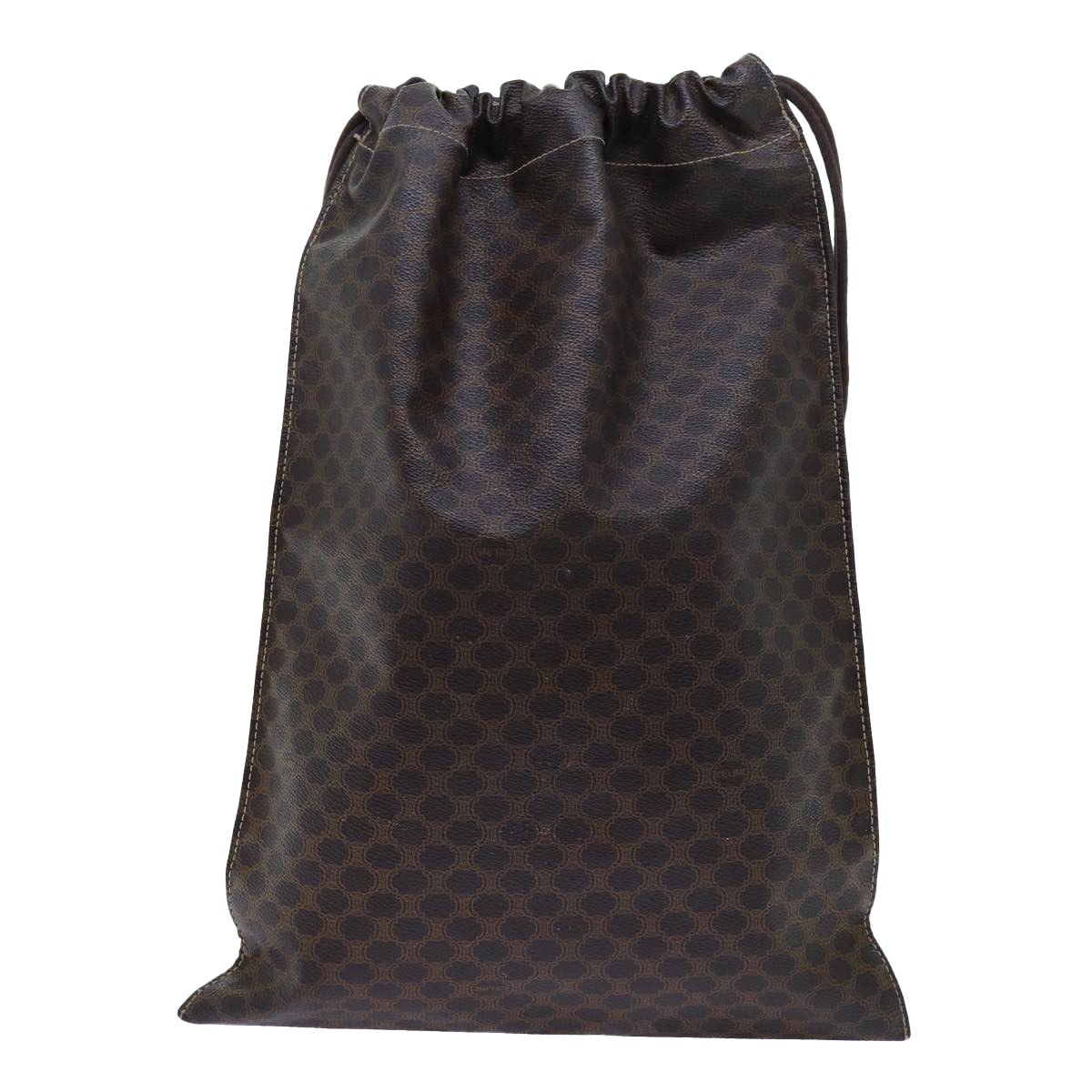 Celine Celine Triomphe Drawstring Bucket Bag Raffia with Leather Teen Bruin