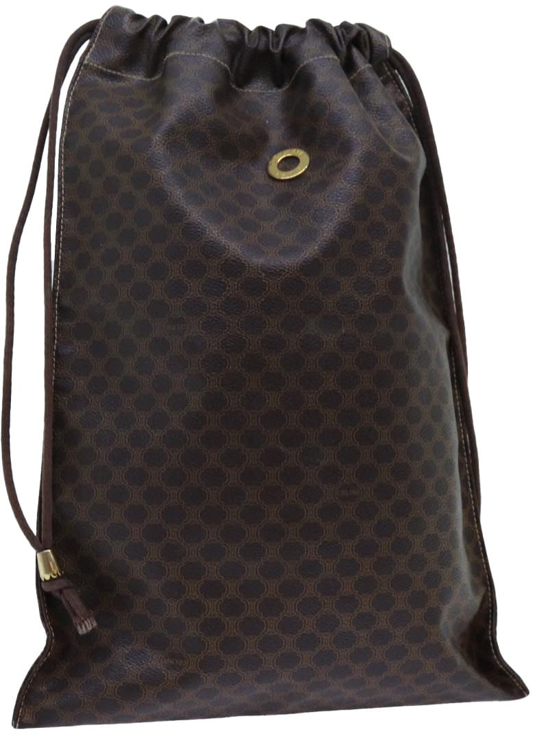 Celine Celine Triomphe Drawstring Bucket Bag Raffia with Leather Teen Bruin