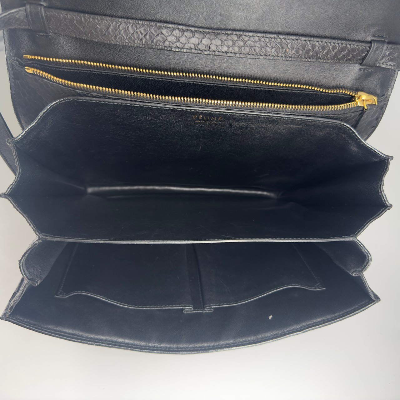 Celine Triomphe Shoulder Bag Python Zwart
