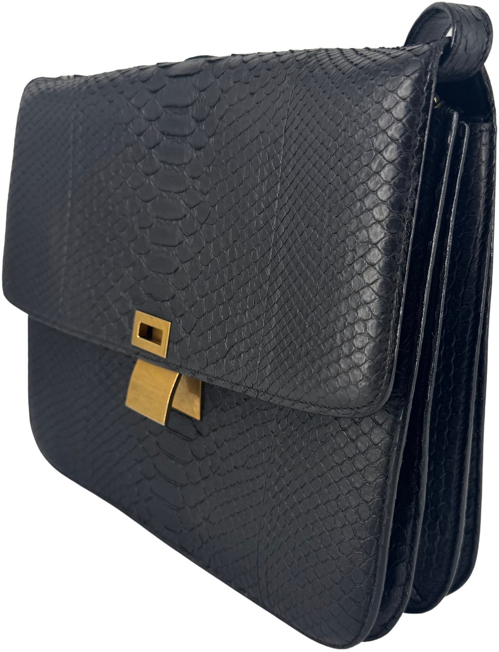 Celine Triomphe Shoulder Bag Python Zwart