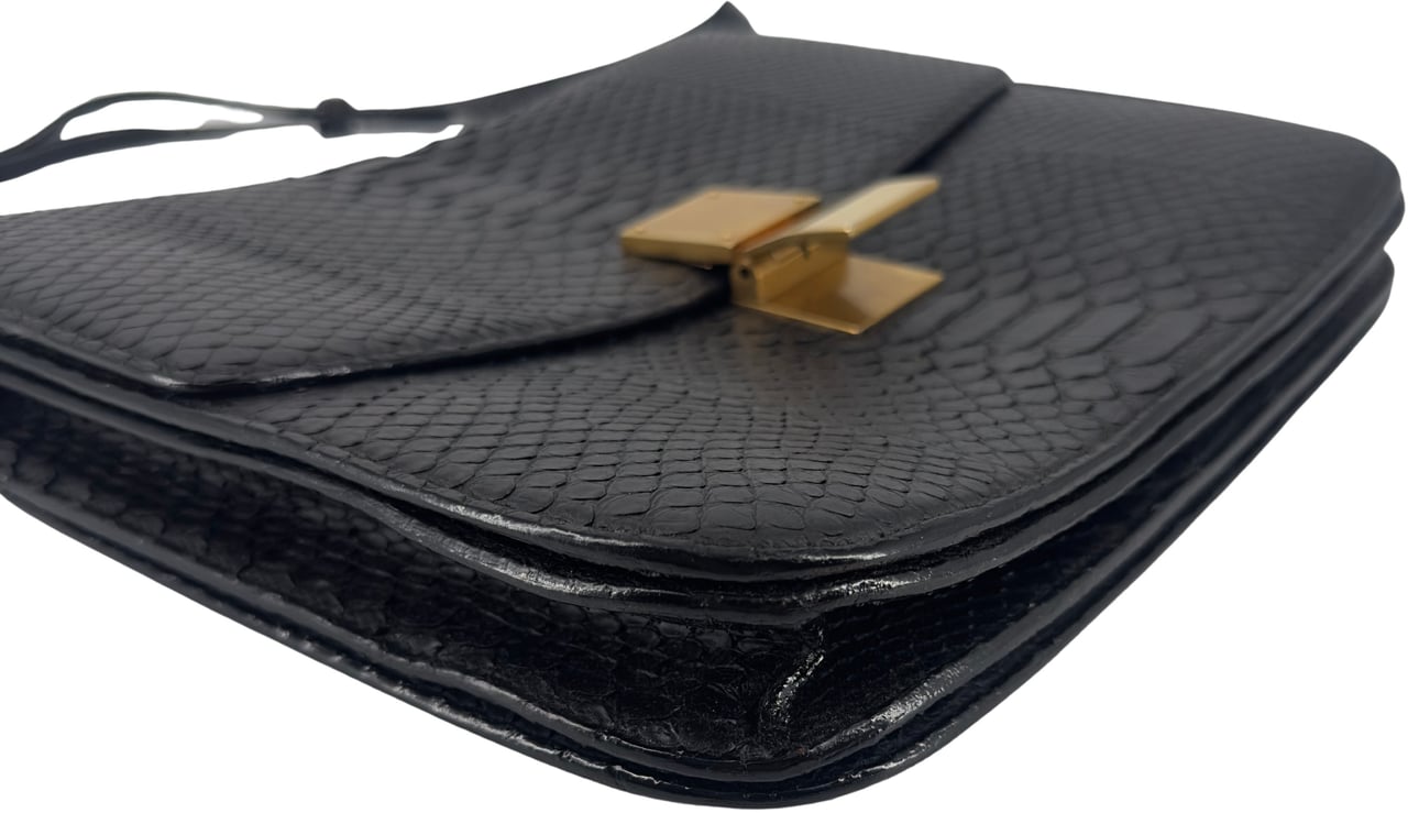 Celine Triomphe Shoulder Bag Python Zwart
