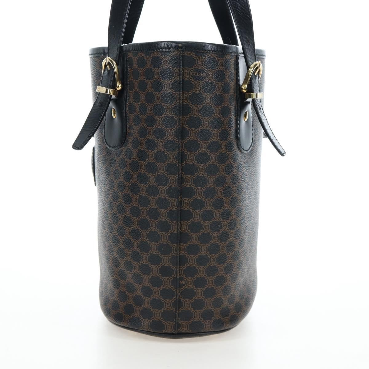 Celine C Macadam Tote PVC leather/ Macadam canvas Zwart